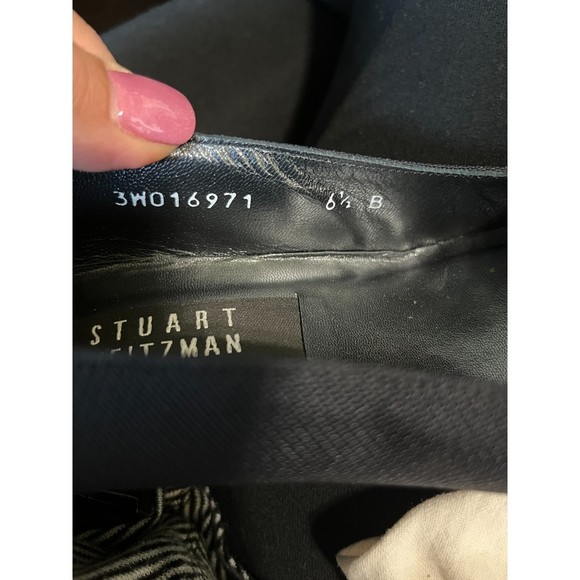 Stuart Weitzman VI Classy Black Cordine Pumps Heels Fabric Patent Leather 6.5 - Picture 8 of 8